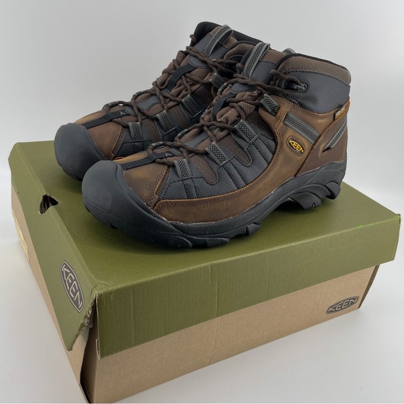 NEW Keen Men's Targhee II Mid-Tac Hiking Boots Cascade Brown Black 12